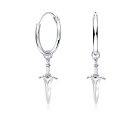 Little Sword Shaped Silver Hoop Earring HO-2531